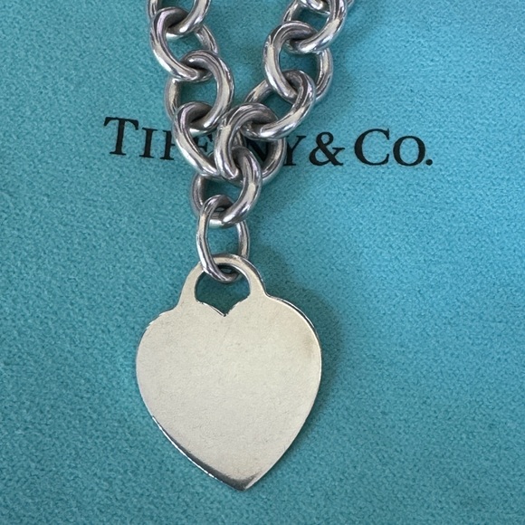 Tiffany & Co. .925 Engravable  Heart Tag Choker 16" - Picture 13 of 16